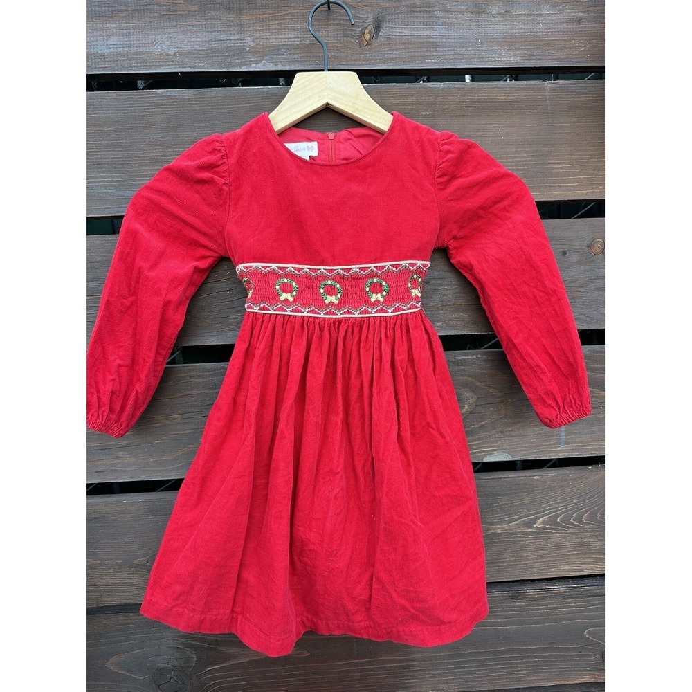 Bonnie Jean Smocked Red Christmas Dress *Size 4